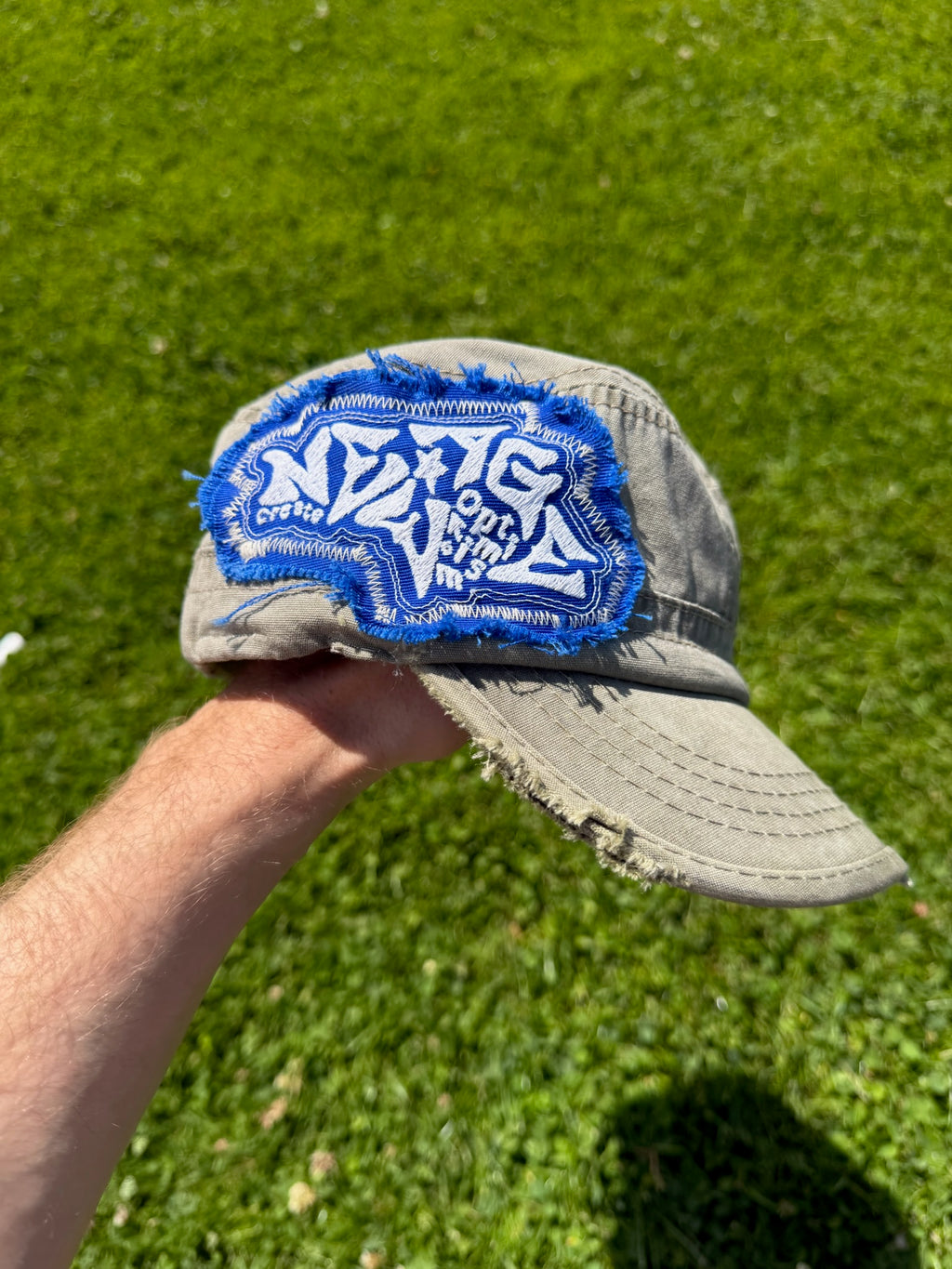 New Age Hat - Khaki + Blue
