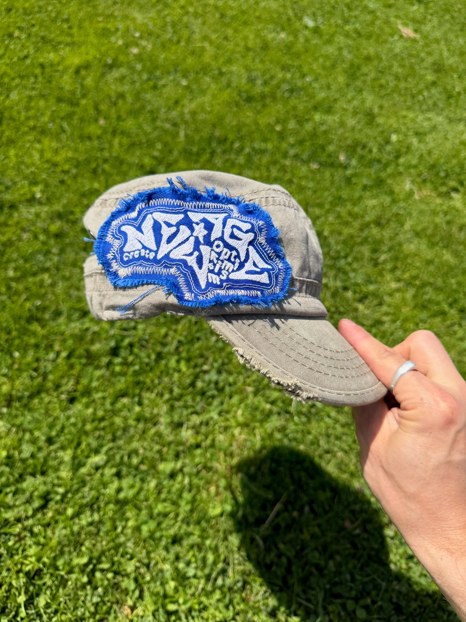 New Age Hat - Khaki + Blue