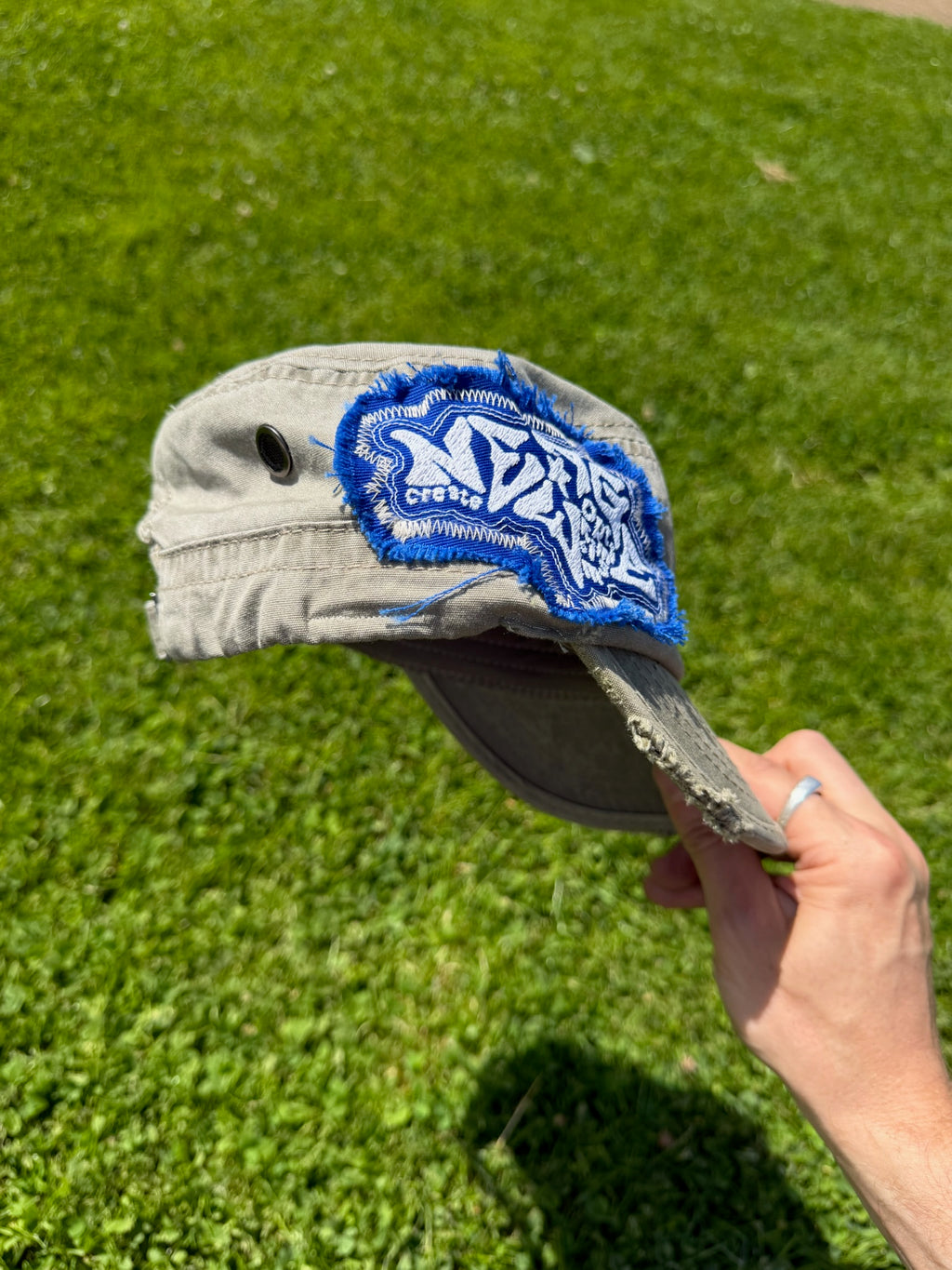 New Age Hat - Khaki + Blue